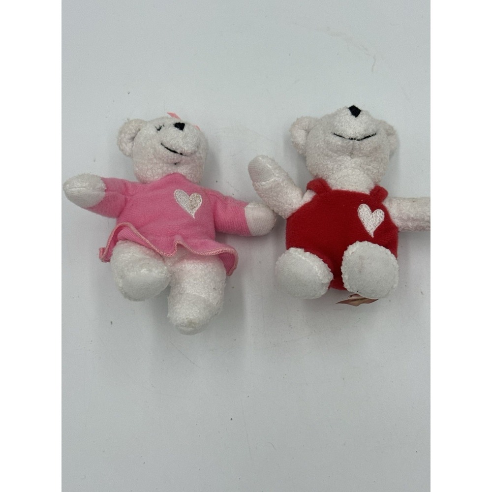 Hallmark Mini Kissing Bears Plush Stuffed Animal Valentine's Day Vintage Dolls